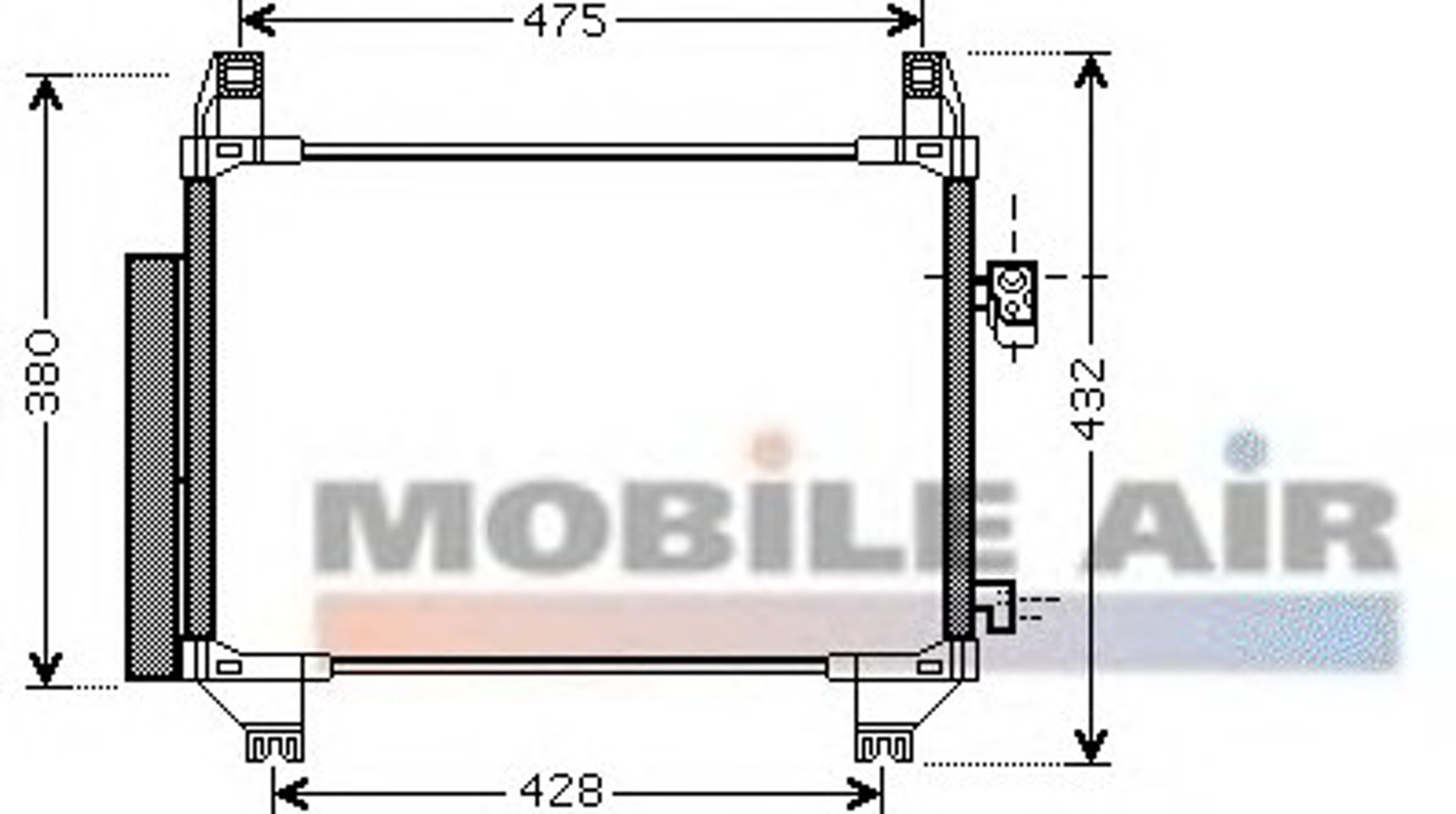 Радиатор кондиционера VAN WEZEL 53005407