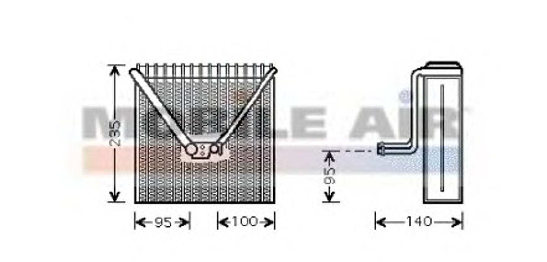 Испаритель кондиционера VAN WEZEL 7600V011