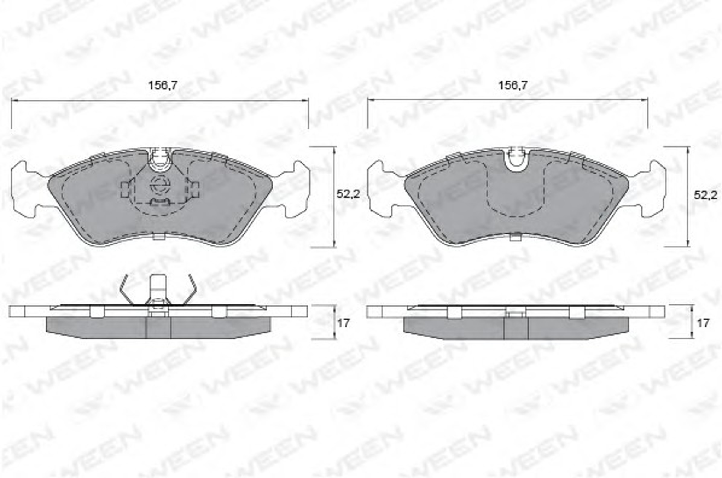 Колодки тормозные дисковые комплект WEEN 151-1181