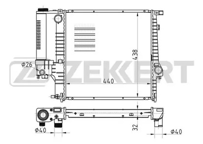Радиатор охлаждение двигателя ZEKKERT MK-1000