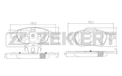 Тормозные колодки ZEKKERT BS-1254