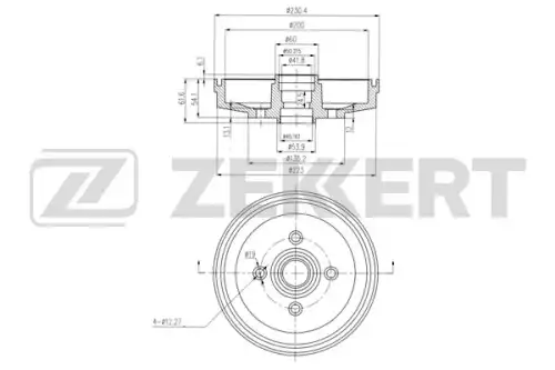 Тормозной барабан ZEKKERT BS-5235