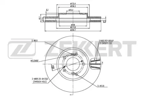 Тормозные диски ZEKKERT BS-5797
