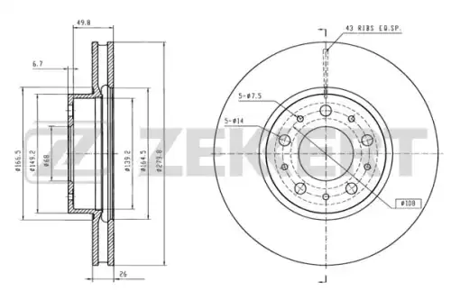 Тормозные диски ZEKKERT BS5121