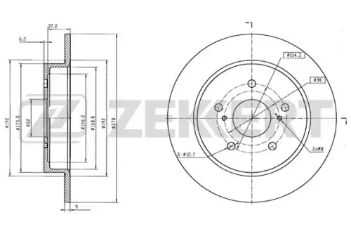Диск тормозной задний zekkert bs5875 ZEKKERT BS5875