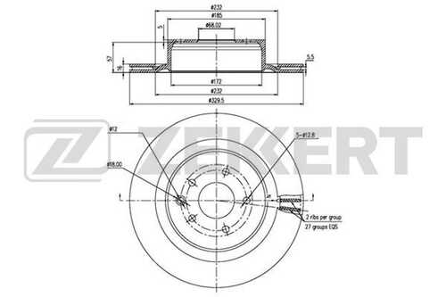 Диск торм. зад ZEKKERT BS6066