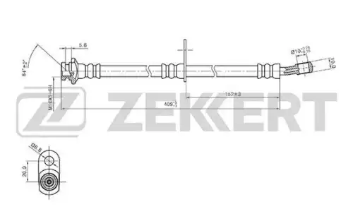 Bs9395 шланг тормозной передний suzuki liana (er) 01- ZEKKERT BS9395