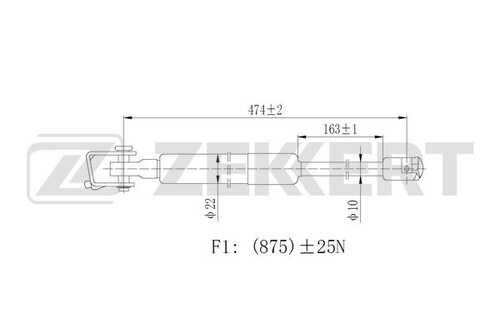 Gf-2316 амортизатор багажника левый jeep grand cherokee 91- ZEKKERT GF-2316
