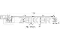Газовая пружина крышкы багажник ZEKKERT GF2013