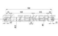Газовая пружина крышкы багажник ZEKKERT GF2091