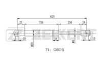 Газовая пружина крышкы багажник ZEKKERT GF2220