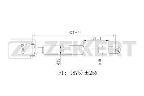 Gf2288 амортизатор багажника правый jeep grand cherokee 91- ZEKKERT GF2288
