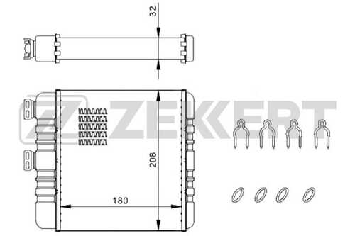 Радиатор печки ZEKKERT MK5087