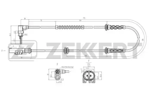 Se-6189 датчик abs передн. fiat punto (199) 08- grande punto (199) 05- ZEKKERT SE-6189