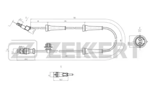Se-6213 датчик abs передн. renault megane ii 05- scenic ii 05- grand scenic ii 05- ZEKKERT SE-6213