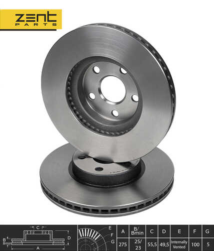 Z06213 диск тормозной передний ZENTPARTS Z06213