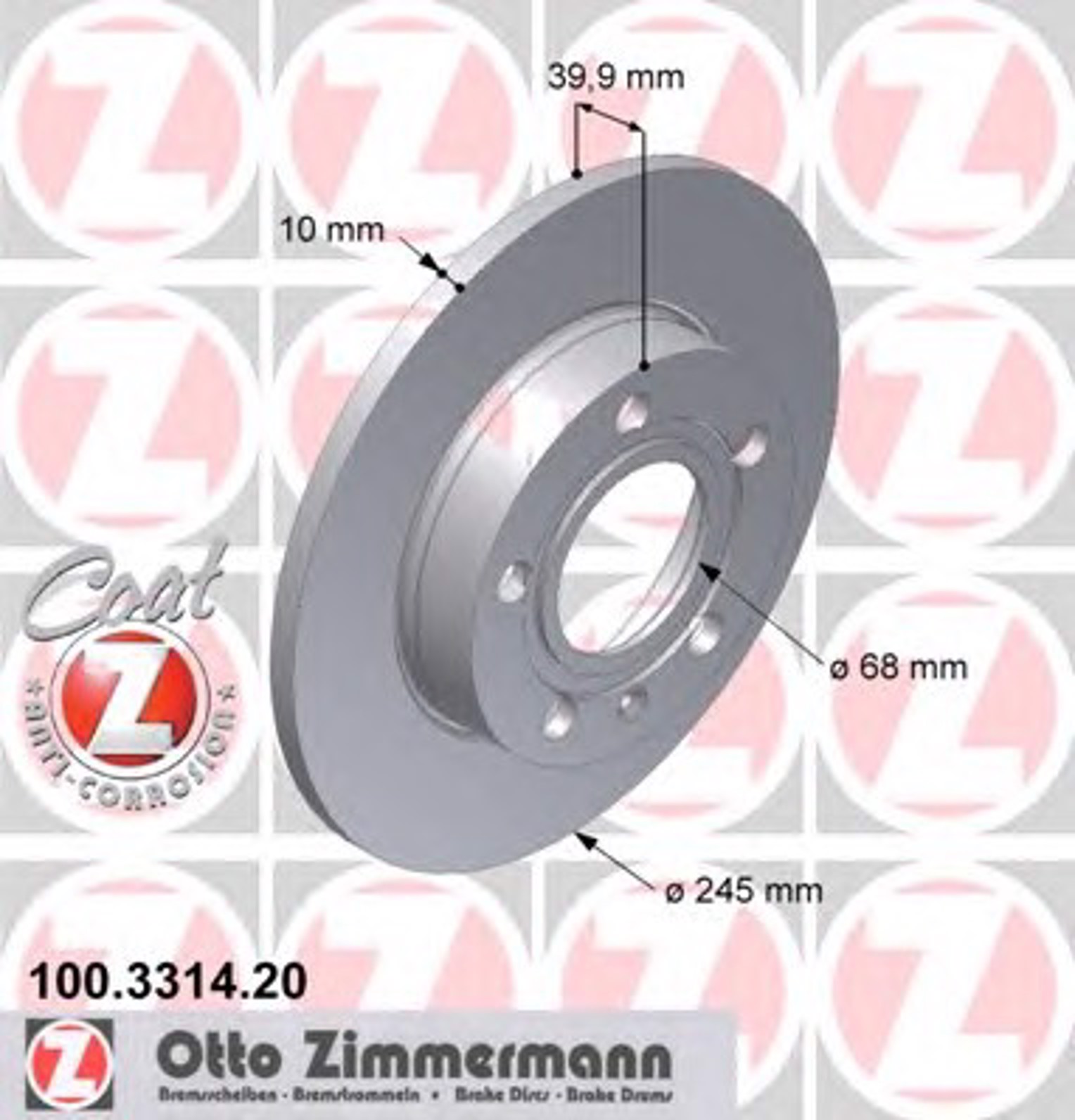 Тормозной диск coat z