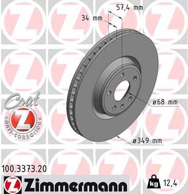 Тормозной диск ZIMMERMANN 100.3373.20