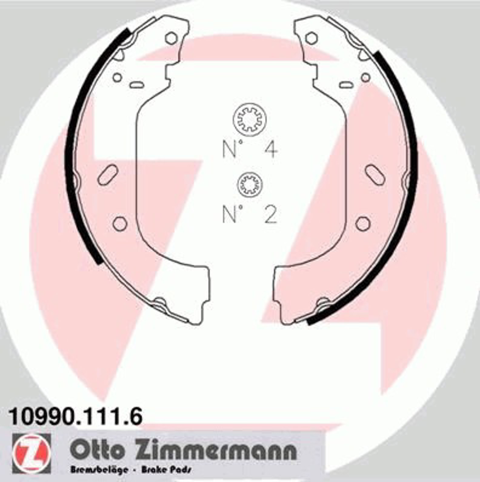 Колодки торм bb citr/fiat/lanc/pgt ZIMMERMANN 10990.111.6