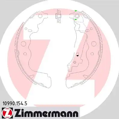 Тормозные колодки задние (барабанные) ZIMMERMANN 10990.154.5