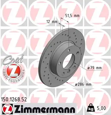 Тормозные диски ZIMMERMANN 150.1268.52