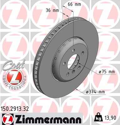 Диск тормозной ZIMMERMANN 150.2913.32