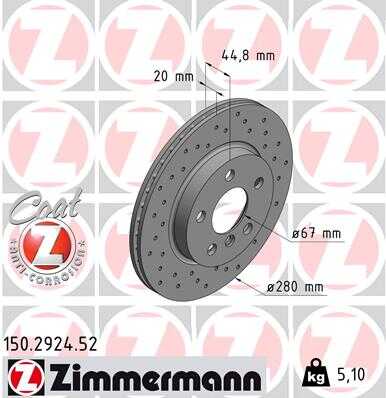 Тормозные диски ZIMMERMANN 150.2924.52