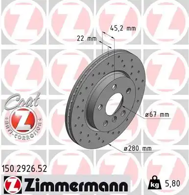 Тормозные диски ZIMMERMANN 150.2926.52