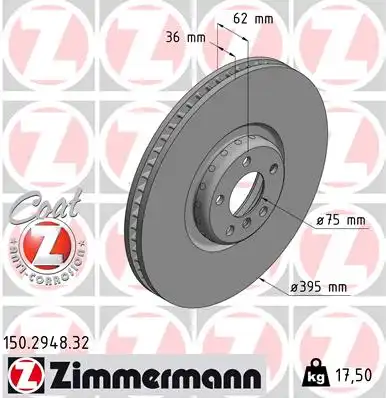 Диск тормозной ZIMMERMANN 150.2948.32