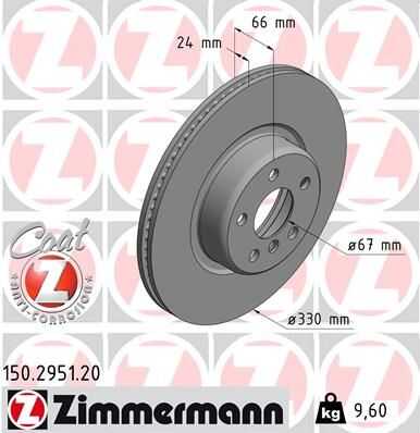 Тормозной диск ZIMMERMANN 150.2951.20
