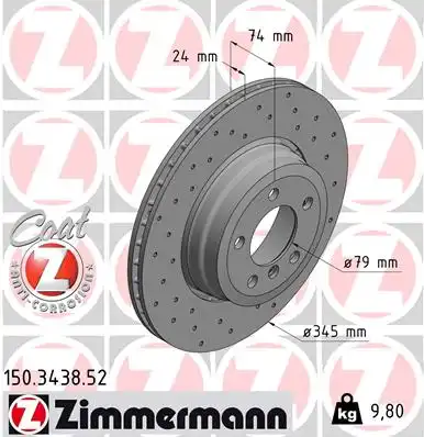 Тормозные диски ZIMMERMANN 150.3438.52