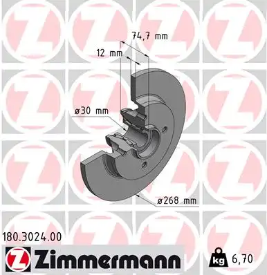 Тормозные диски ZIMMERMANN 180.3024.00