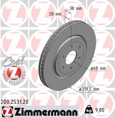 Тормозные диски ZIMMERMANN 200.2531.20