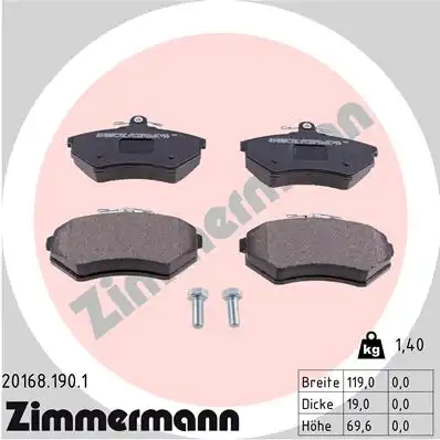 Тормозные колодки ZIMMERMANN 20168.190.1