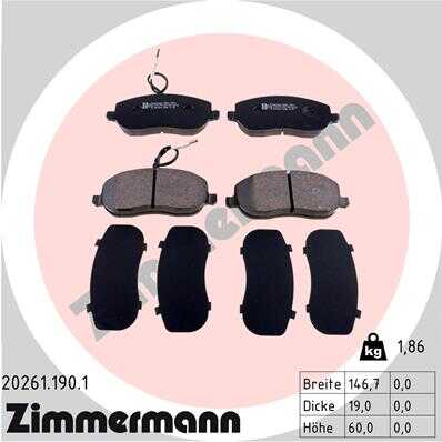 Тормозные колодки ZIMMERMANN 20261.190.1