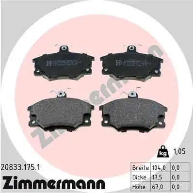 Тормозные колодки ZIMMERMANN 20833.175.1