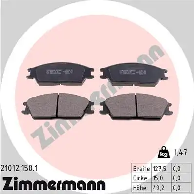 Тормозные колодки ZIMMERMANN 21012.150.1
