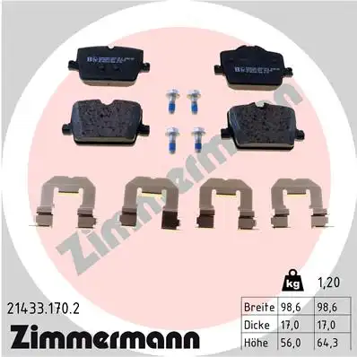 Тормозные колодки дисковые ZIMMERMANN 21433.170.2