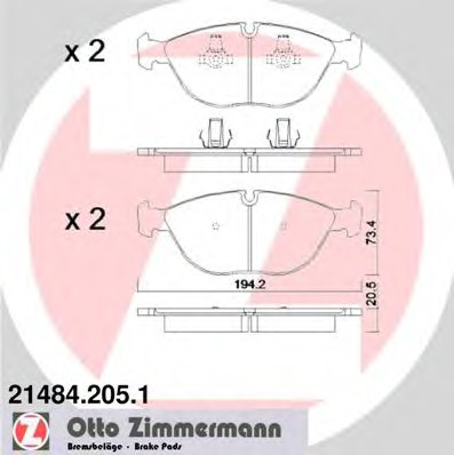 Колодки bmw 740750 e38/mercedes w202210220 amg4-matic/vw golfpassat 4-motion/audi
