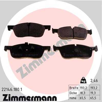К-кт колодки пер lrov discovery sport/range rover evoque 11- ZIMMERMANN 22146.180.1