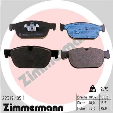 Комплект тормозных колодок дискового тормоза ZIMMERMANN 22317.185.1