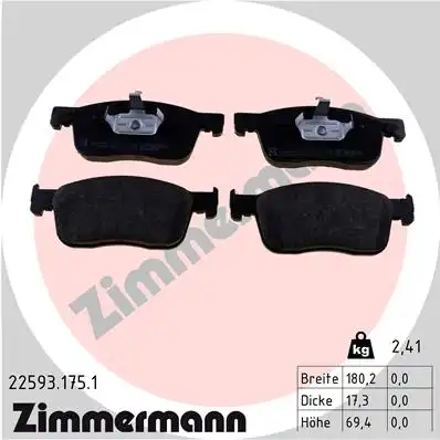 22593.175.1 колодки дисковые передние ZIMMERMANN 22593.175.1