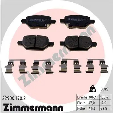 Тормозные колодки дисковые ZIMMERMANN 22930.170.2