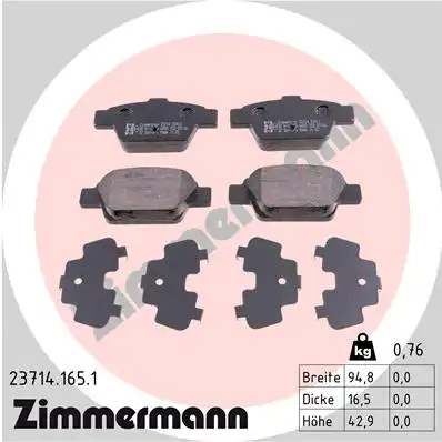Тормозные колодки ZIMMERMANN 23714.165.1