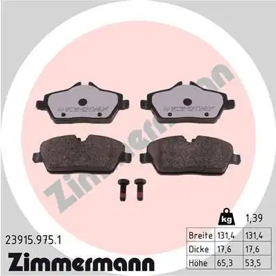 Тормозные колодки дисковые ZIMMERMANN 23915.975.1