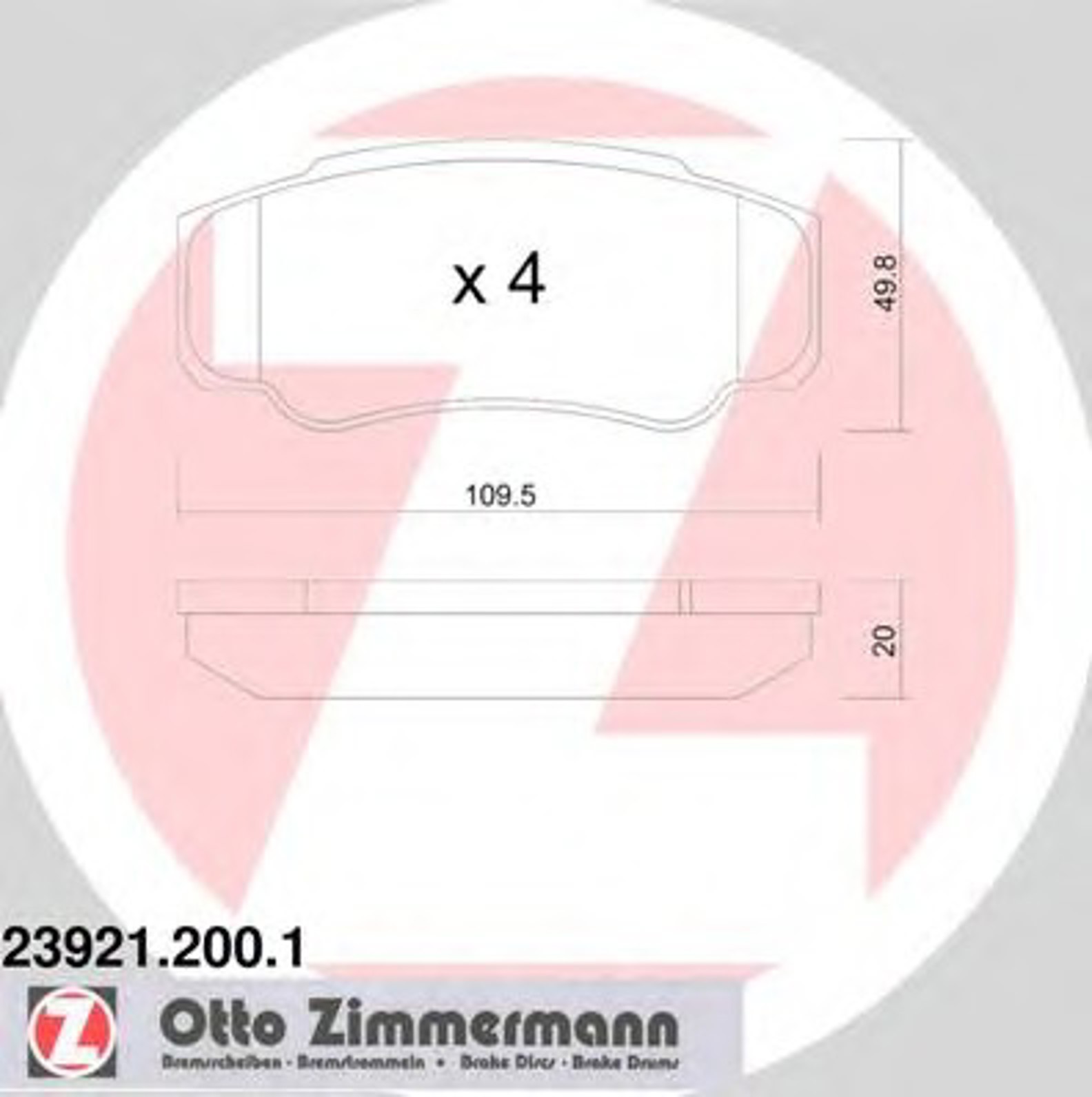 Колодки торм peu boxer/fiat ducato/cit jumper 06- ZIMMERMANN 23921.200.1