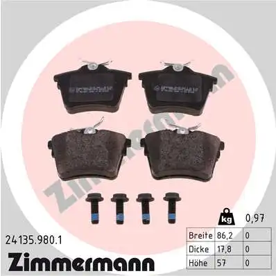 Тормозные колодки дисковые ZIMMERMANN 24135.980.1