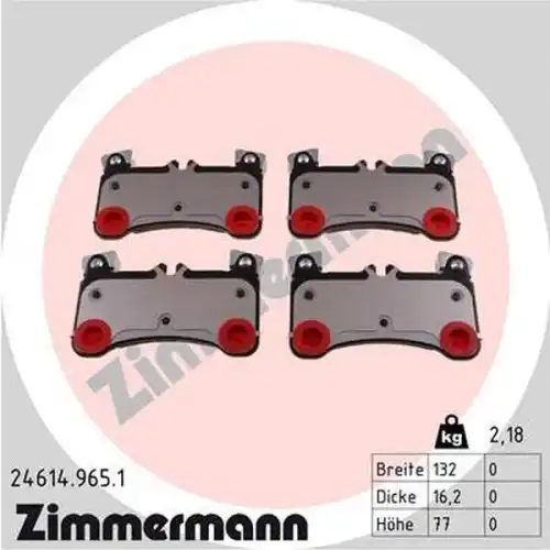 Тормозные колодки дисковые ZIMMERMANN 24614.965.1
