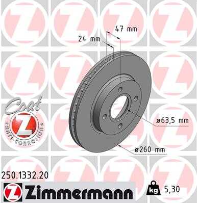Тормозные диски ZIMMERMANN 250.1332.20