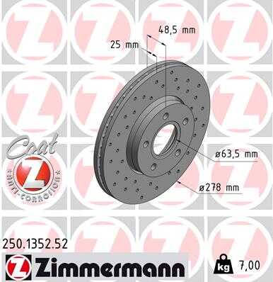 Тормозные диски ZIMMERMANN 250.1352.52